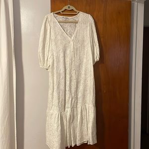 Zara White eyelet maxi dress